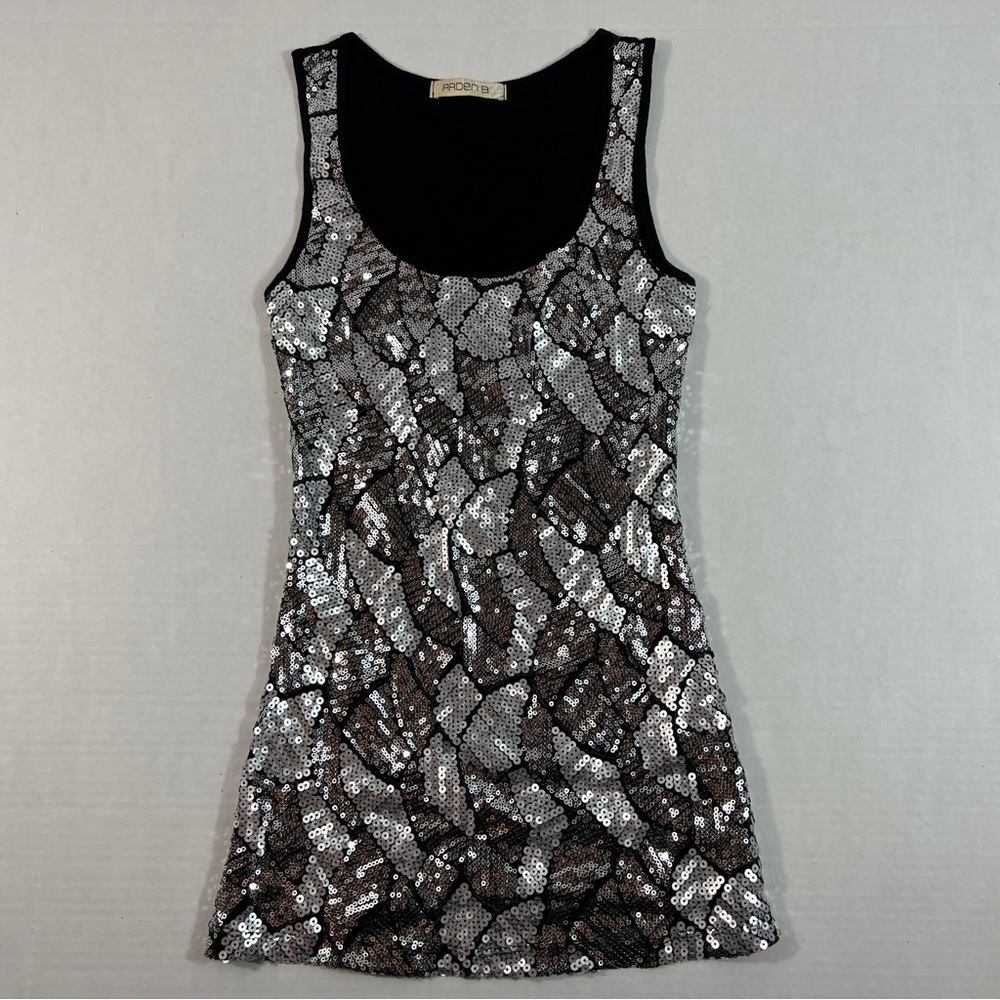 Arden B Womens Sequin Tank Top Blouse Size XS